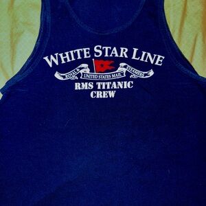 White Star Lines RMS The Titanic ship crew Tank Top ladies large shirt navy